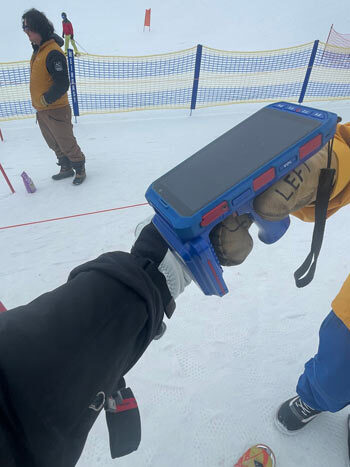 Scanning device reading through jacket pocket