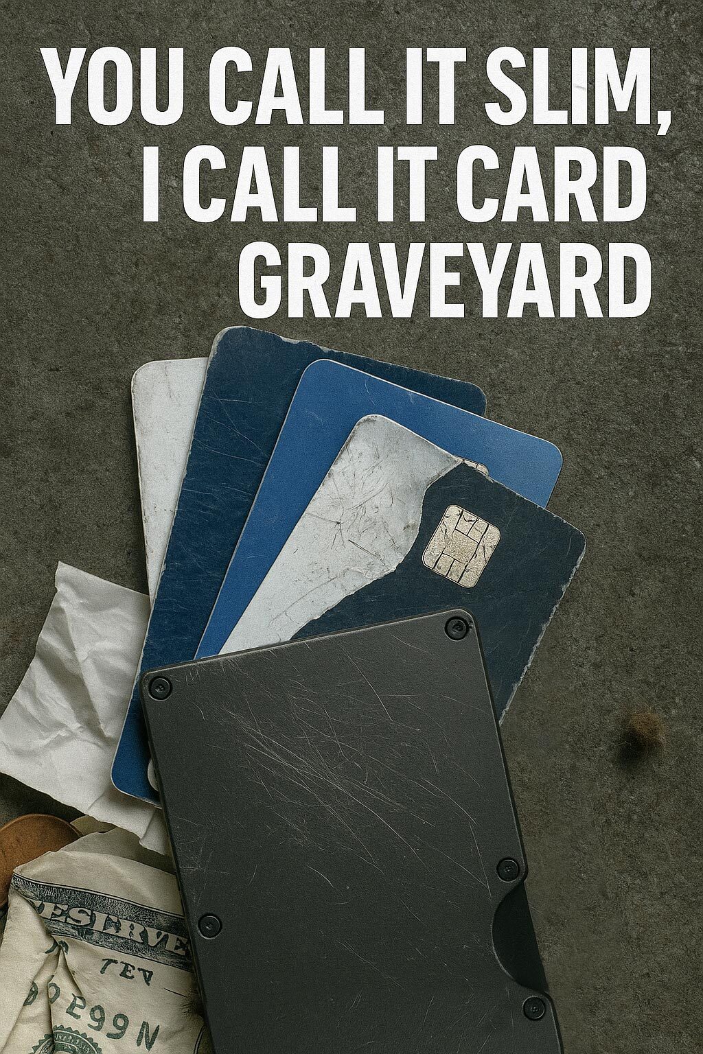 Damaged cards from Smasher Wallets